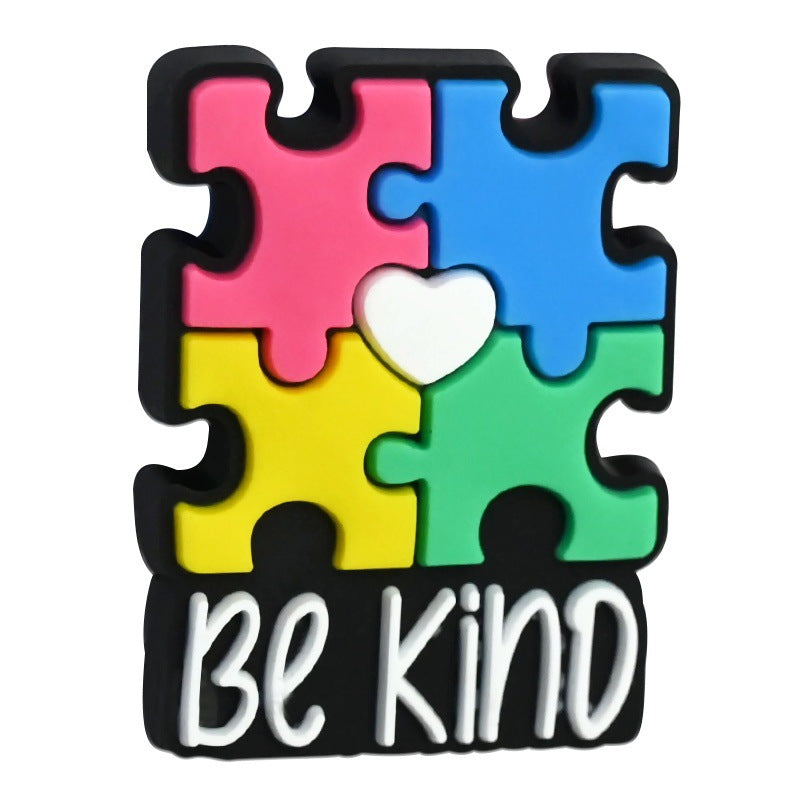 Wholesale Random 100pcs/pack Autism series soft glue double-sided focus beads